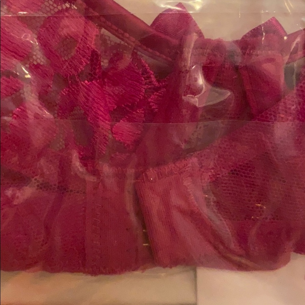 NWT L’Agent by AP Odessa Mesh Demi Bra, Cerise - Picture 7 of 12